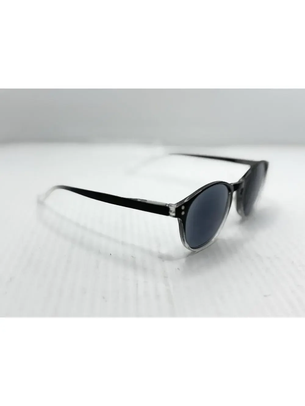 Round Sunglasses Black Clear Frame P3 Style Retro Frame Only